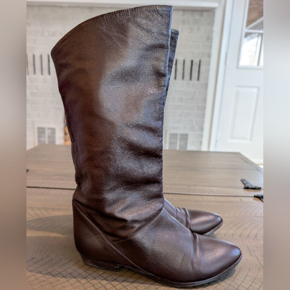Vintage Mister Shoes Brown Leather Mid Calf Boots Sz 7.5